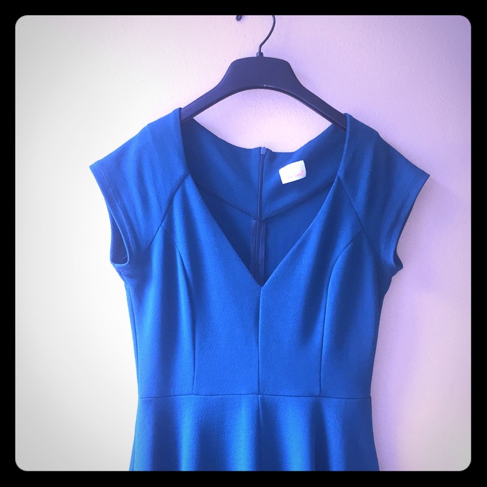 Teal blue-green a line swing dress